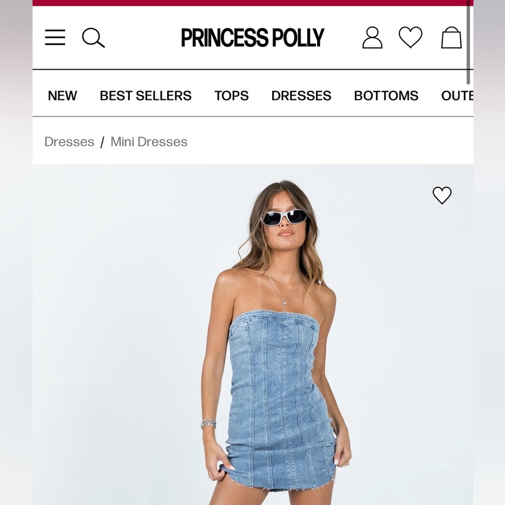 Princess Polly Blue Strapless Dress